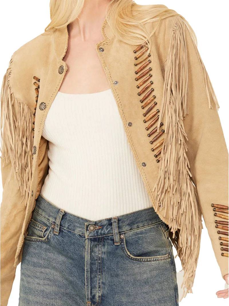 Womens Beaded And Lace Fringe Jacket image 3