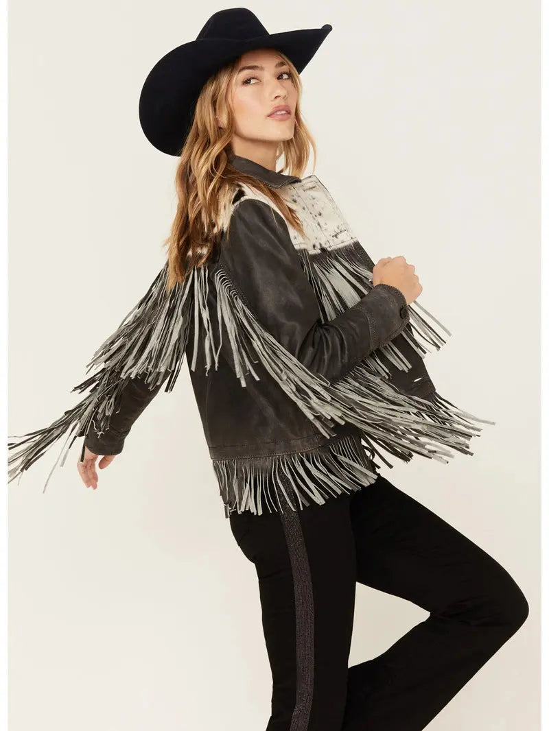Frontier Blackstone Cowhide and Fringe Leather Jacket image 3