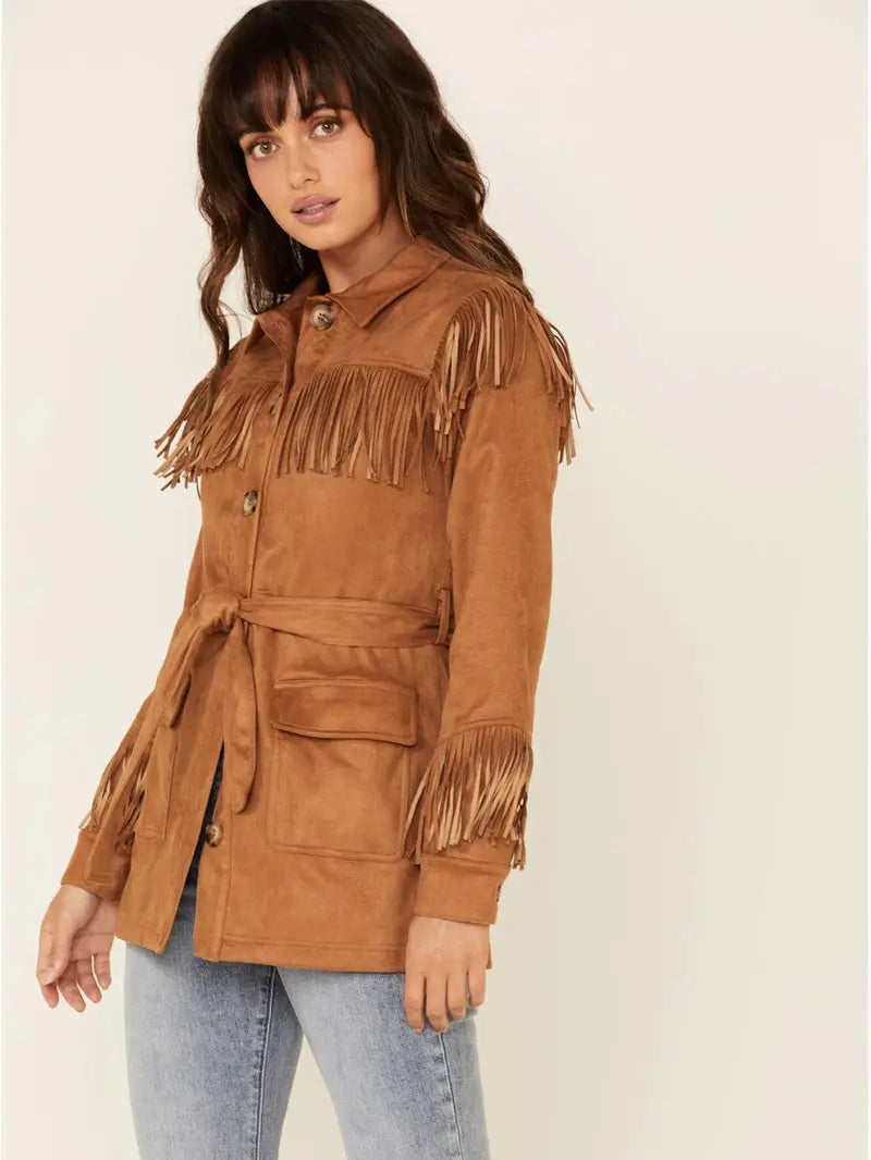 Women's Tan We Are Free Fringe Jacket image 4