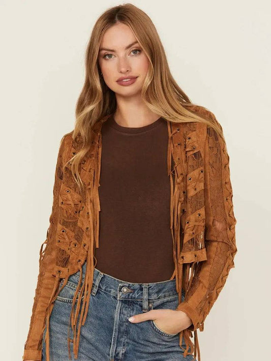 Vocal Women's Suede Tassel Jacket image 0
