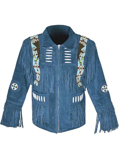 Cowboy Western Leather Jacket With Fringe image 2