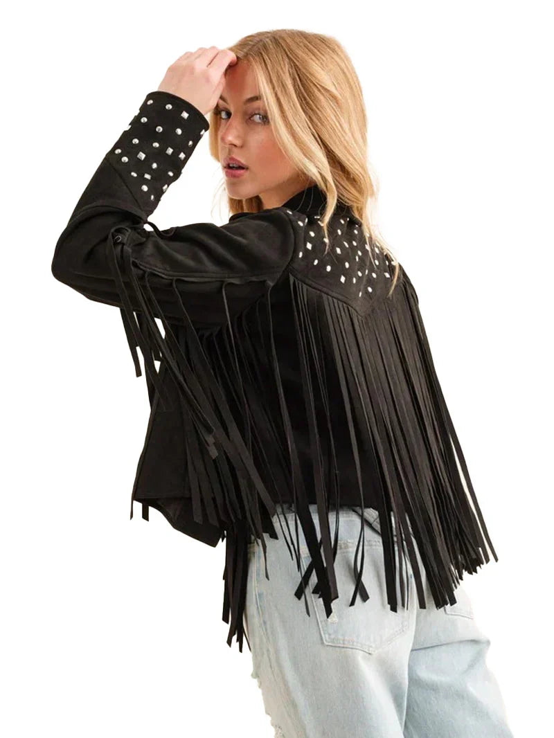Studded Fringe Open Western Jacket image 3