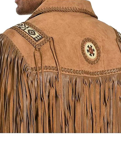 Men's Western Fringe Style Suede Leather Jacket image 5