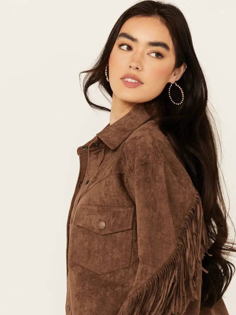 Women's Genuine Suede Fringe Jacket image 3
