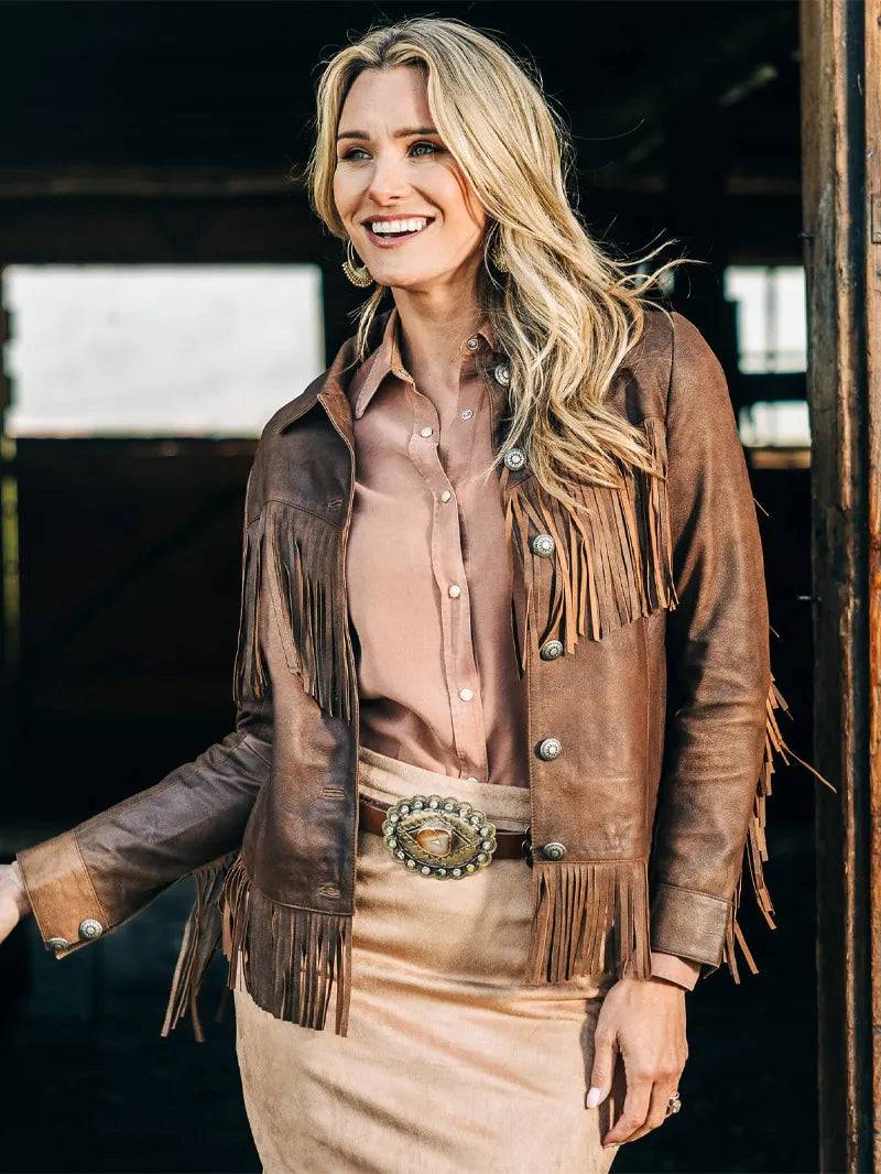 Vintage Fringe Leather Jacket image 3