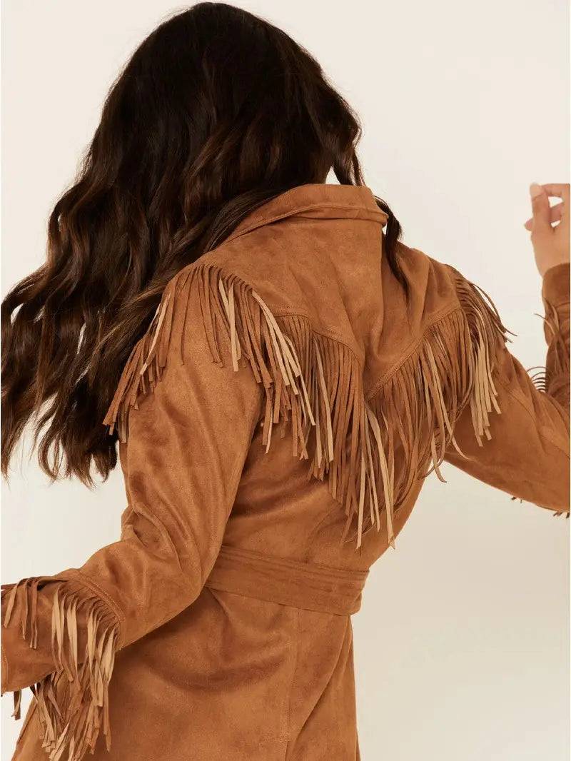 Women's Tan We Are Free Fringe Jacket image 1