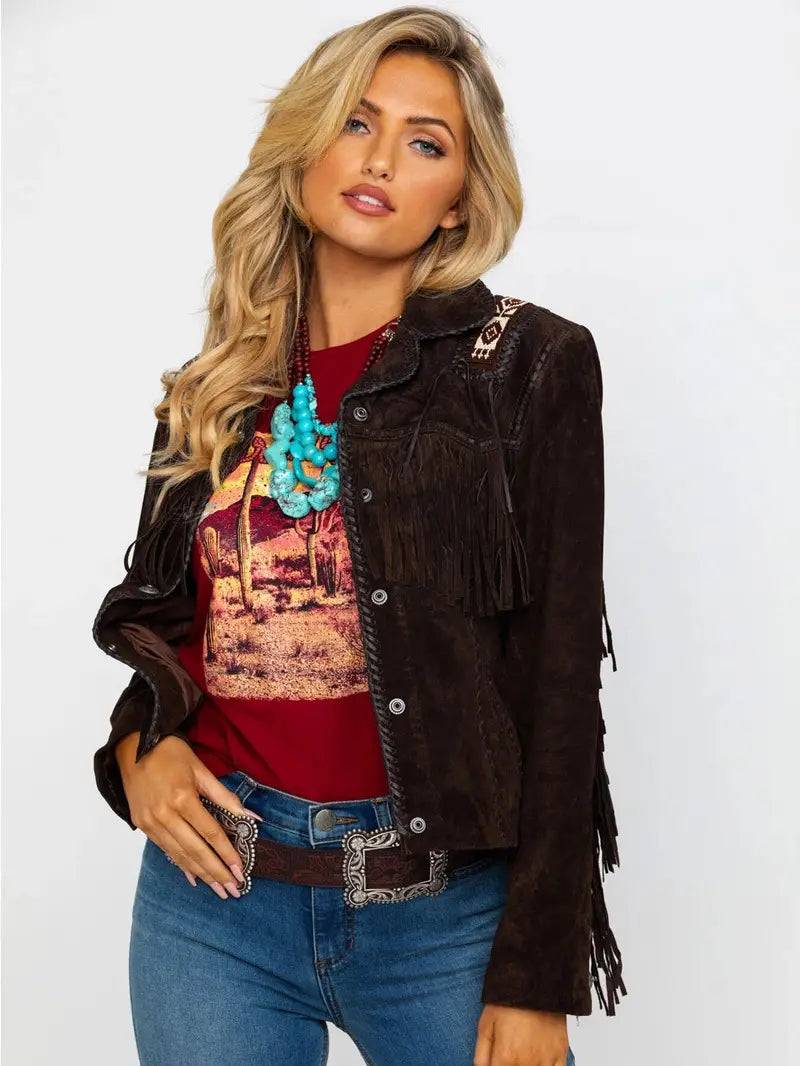 Scully Women's Boar Suede Beaded Fringe Jacket image 0