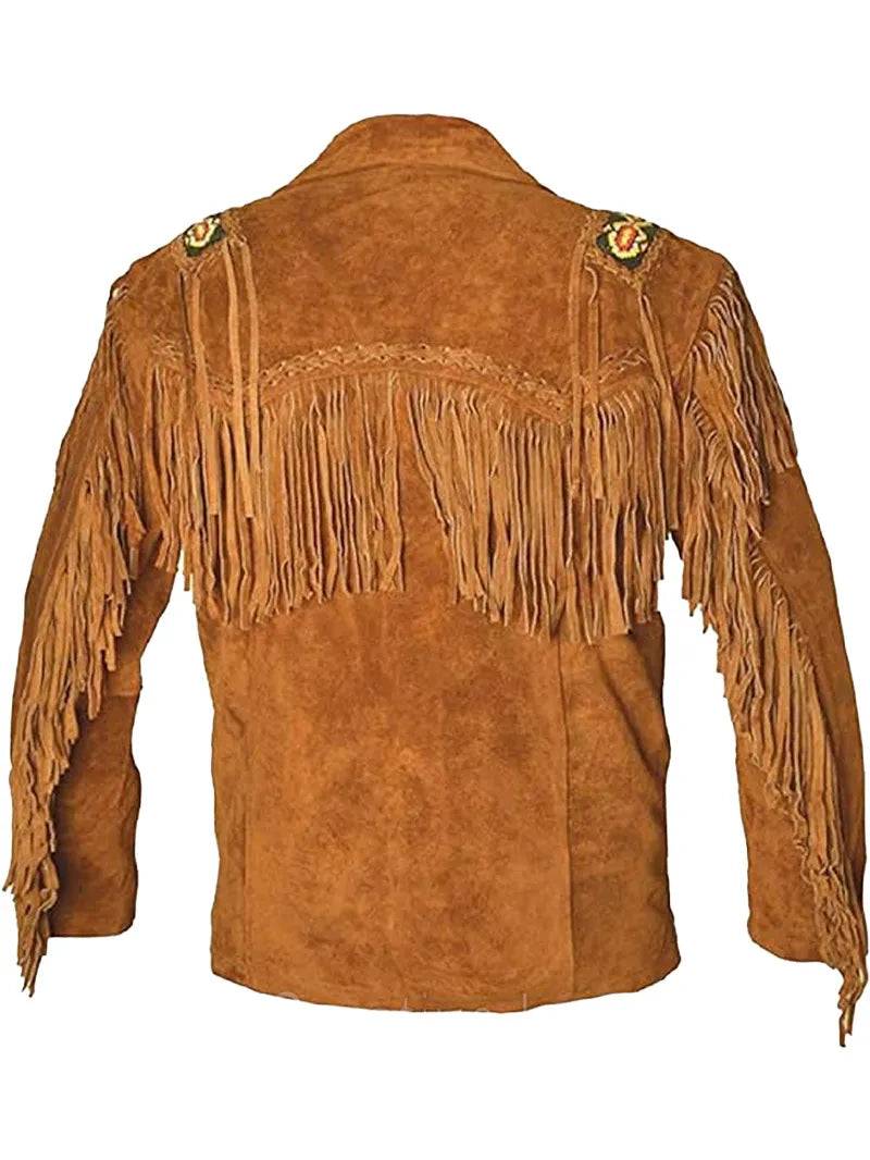 Cowboy Western Leather Jacket With Fringe image 5