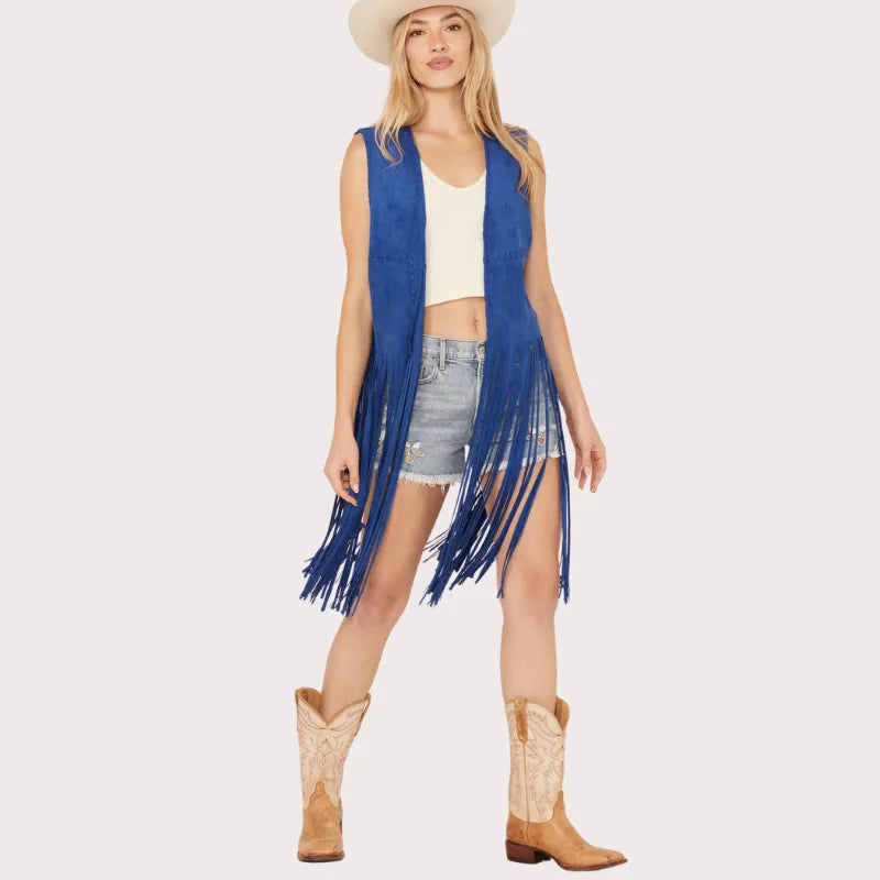 Women's Fornia Faux Suede Fringe Vest image 0