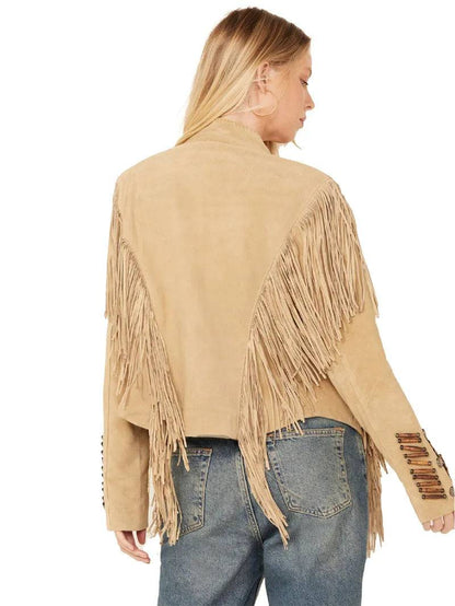 Womens Beaded And Lace Fringe Jacket image 1
