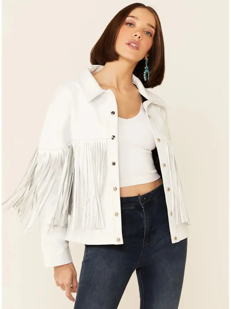 Understated Leather Women's Howling Moon Fringe Leather Jacket image 2