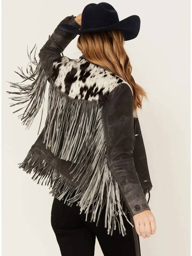 Frontier Blackstone Cowhide and Fringe Leather Jacket image 1