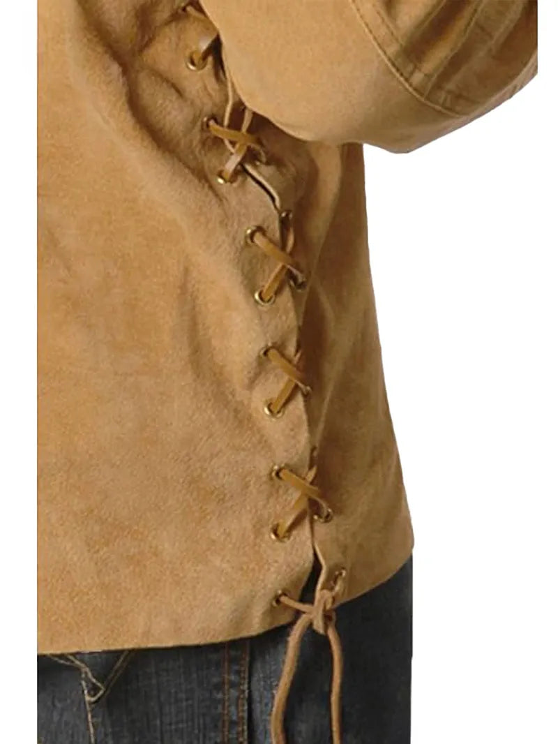 Fringed Suede Leather Long Sleeve Western Jacket image 2