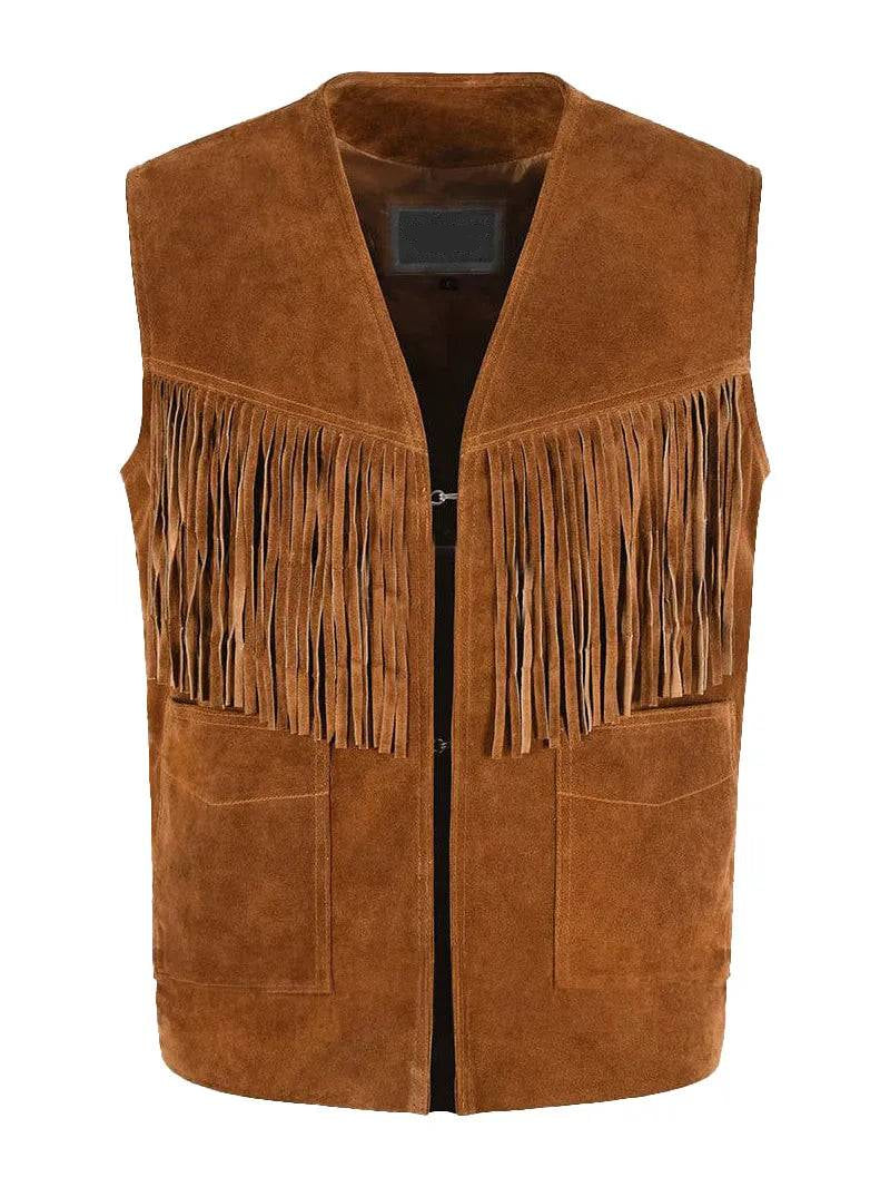 1879 Vintage Suede Fringe Leather Vest image 0