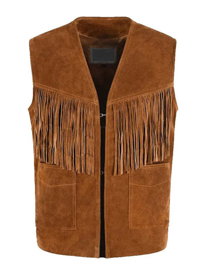 1879 Vintage Suede Fringe Leather Vest image 0