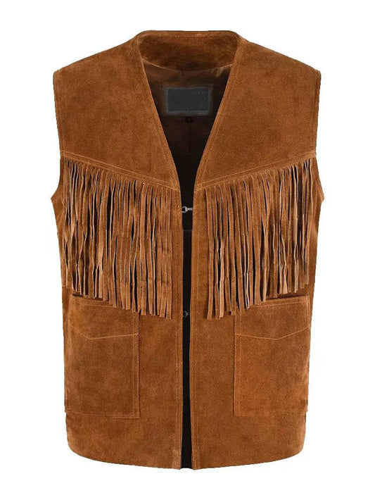 1879 Vintage Suede Fringe Leather Vest image 0