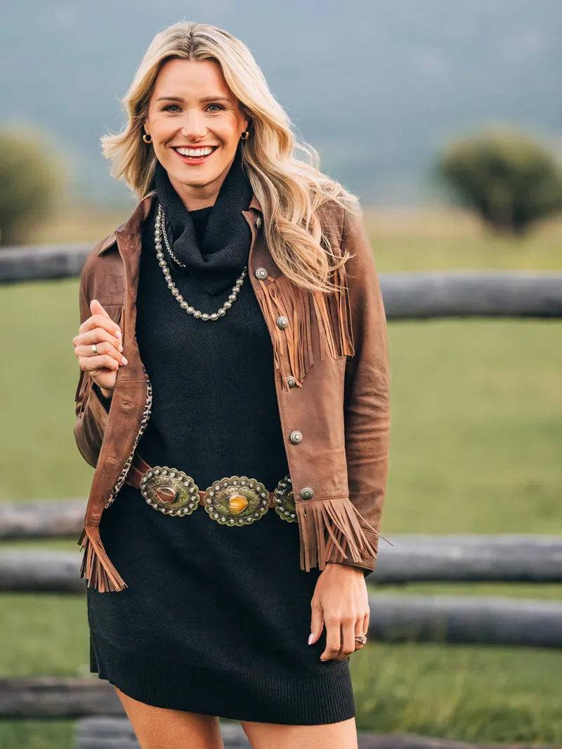 Vintage Fringe Leather Jacket image 2