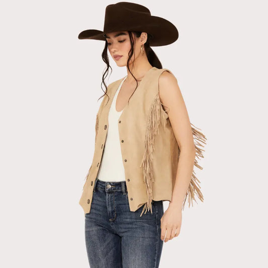 Scully Women's Fringe Suede Vest image 0