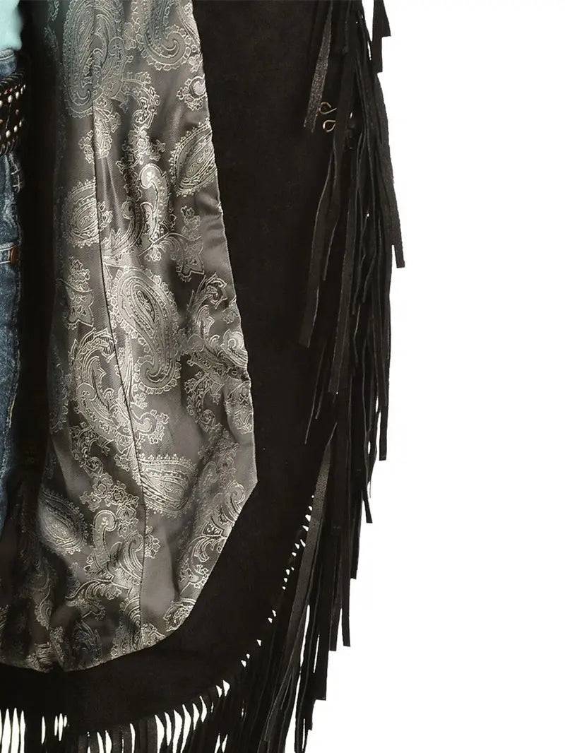 Scully Women's Embroidered Fringe Long Suede Leather Jacket image 4