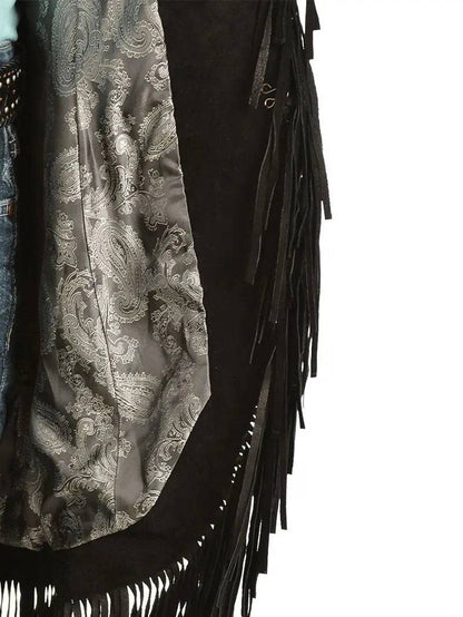 Scully Women's Embroidered Fringe Long Suede Leather Jacket image 4