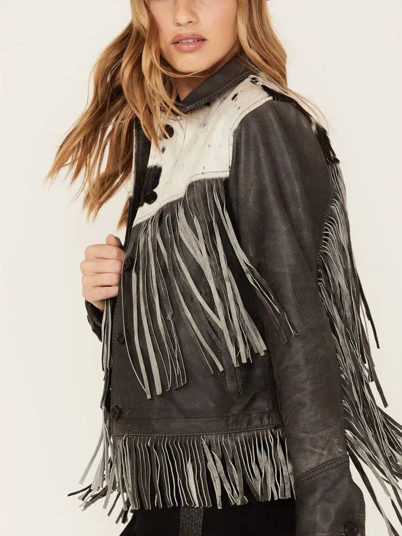 Frontier Blackstone Cowhide and Fringe Leather Jacket image 2