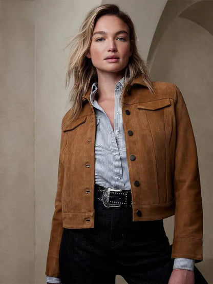 Suede Trucker Jacket for Women image 0